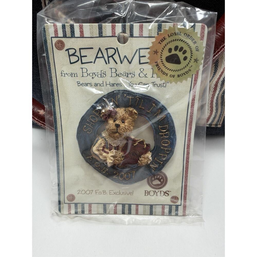 Boyds Bear F.O.B. Collectors Club Kit 2007 Tote Bag Shopsalot Plush Figure & Pin - Picture 4 of 13